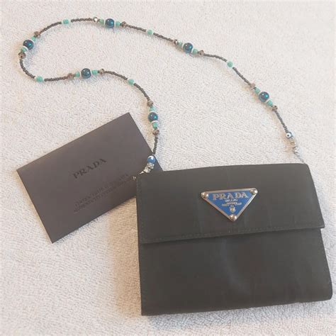 prada woc black|Prada nylon cardholders.